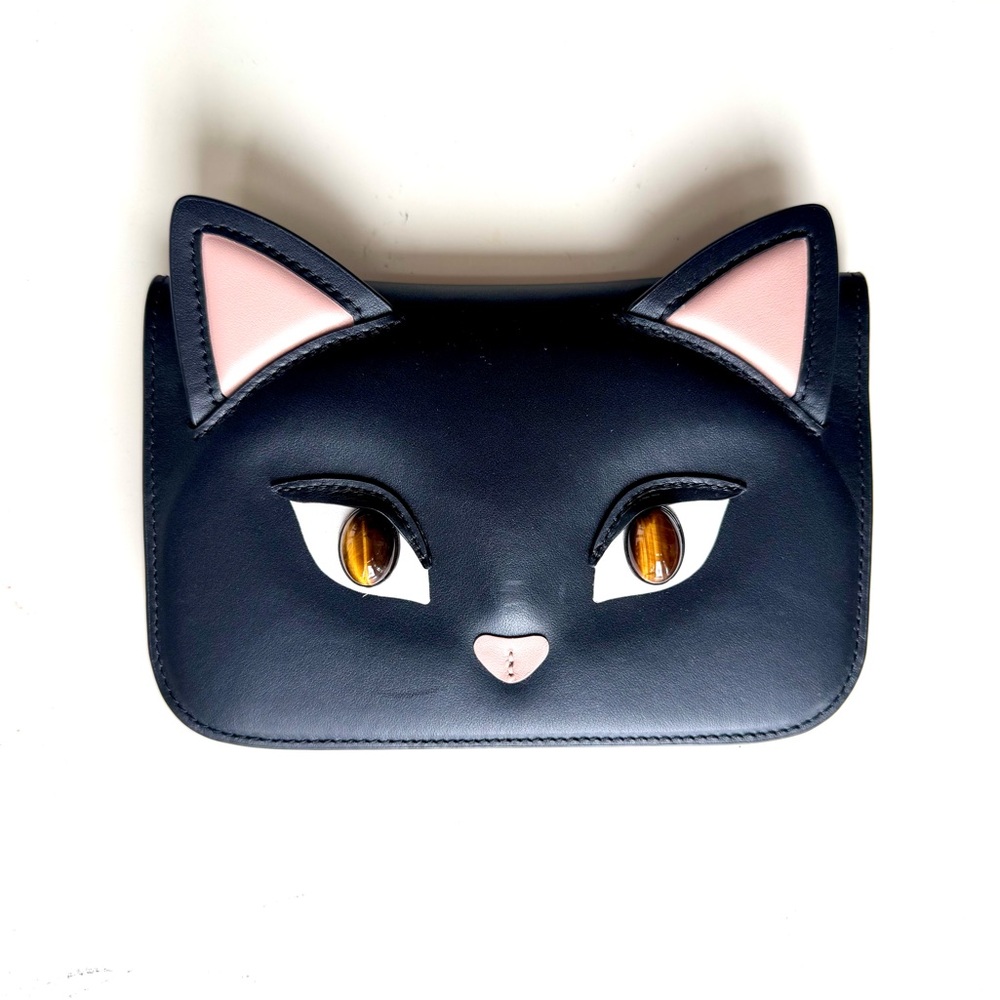 Kate Spade Black and Soft Pink Cat Clutch